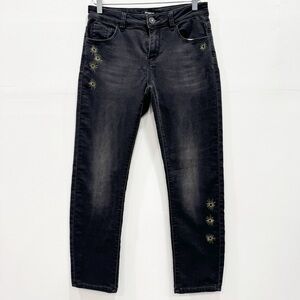 Desigual Barcelona Stars Exotic Jeans Black Size 29 Embroidered